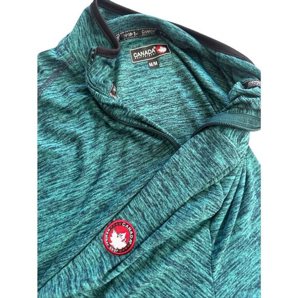 Canada Weather Gear Quarter Zip Pullover Green Heather M - Picture 2 of 5